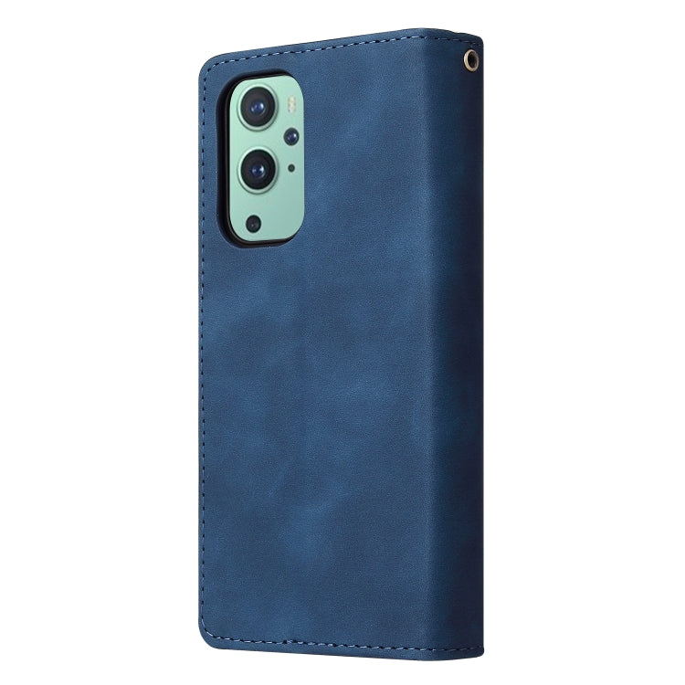 For OnePlus 9 Multifunctional Frosted Zipper Wallet Leather Phone Case
