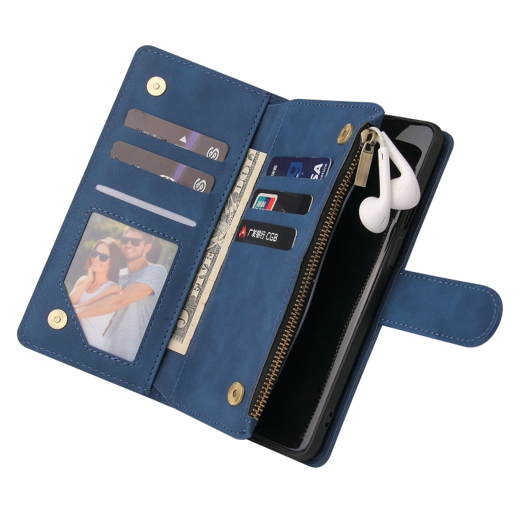 For OnePlus 9 Multifunctional Frosted Zipper Wallet Leather Phone Case