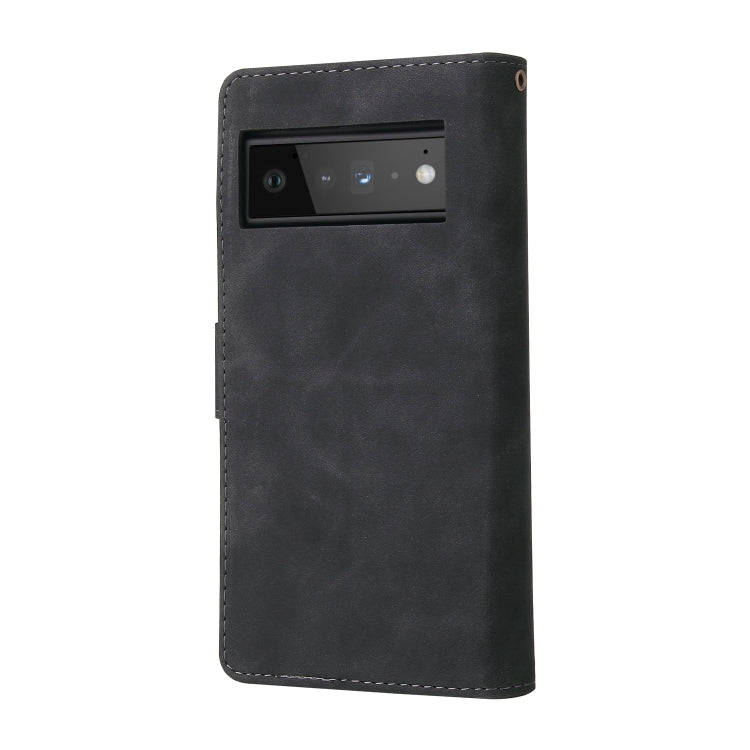 For Google Pixel 6 Pro Multifunctional Frosted Zipper Wallet Leather Phone Case