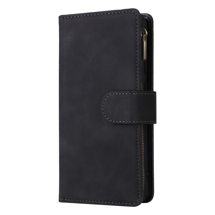 For Google Pixel 6a Multifunctional Frosted Zipper Wallet Leather Phone Case