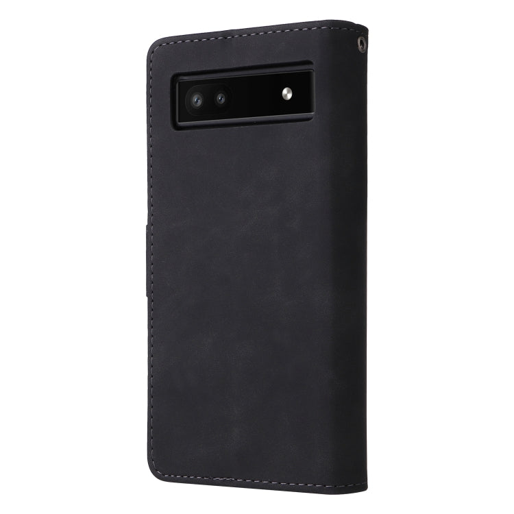 For Google Pixel 6a Multifunctional Frosted Zipper Wallet Leather Phone Case