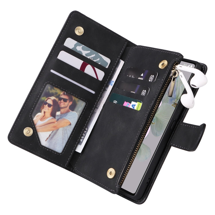For Google Pixel 6a Multifunctional Frosted Zipper Wallet Leather Phone Case