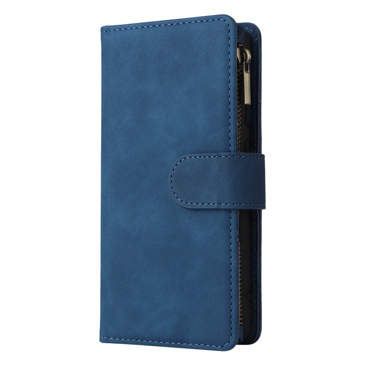 For Google Pixel 6a Multifunctional Frosted Zipper Wallet Leather Phone Case