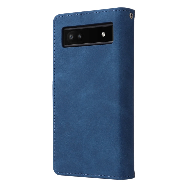 For Google Pixel 6a Multifunctional Frosted Zipper Wallet Leather Phone Case
