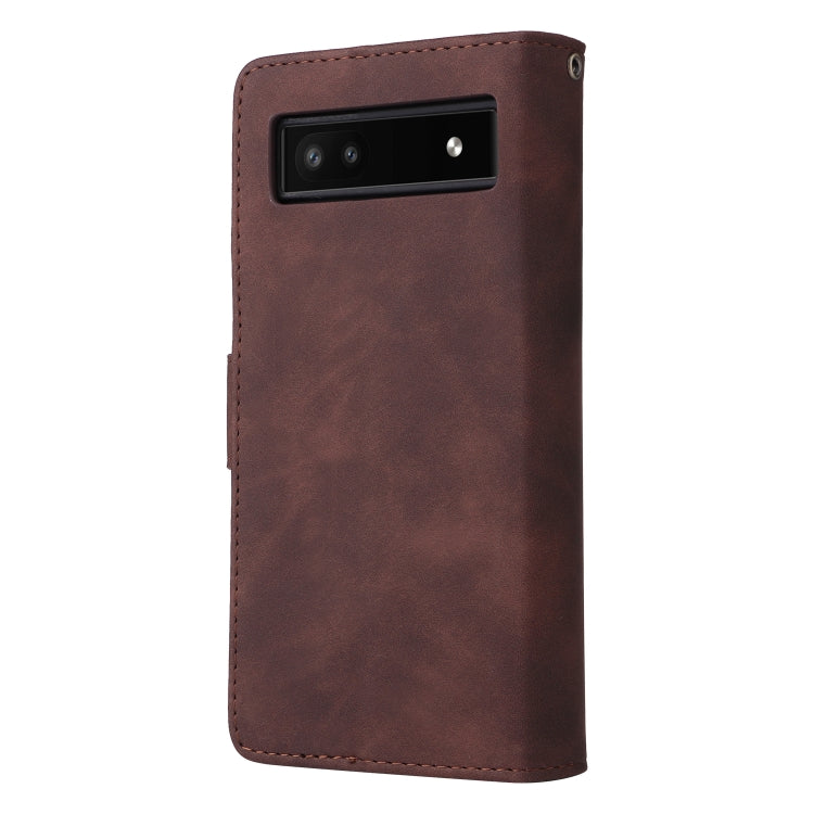 For Google Pixel 6a Multifunctional Frosted Zipper Wallet Leather Phone Case