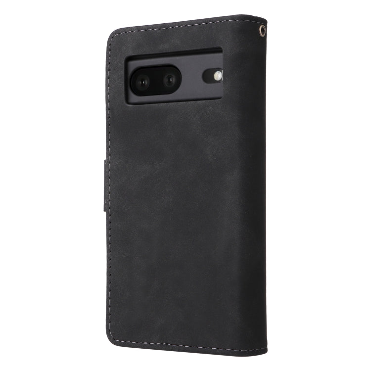For Google Pixel 7 5G Multifunctional Frosted Zipper Wallet Leather Phone Case