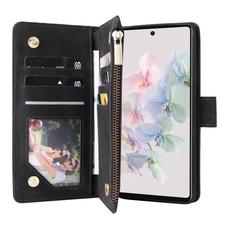 For Google Pixel 7 5G Multifunctional Frosted Zipper Wallet Leather Phone Case