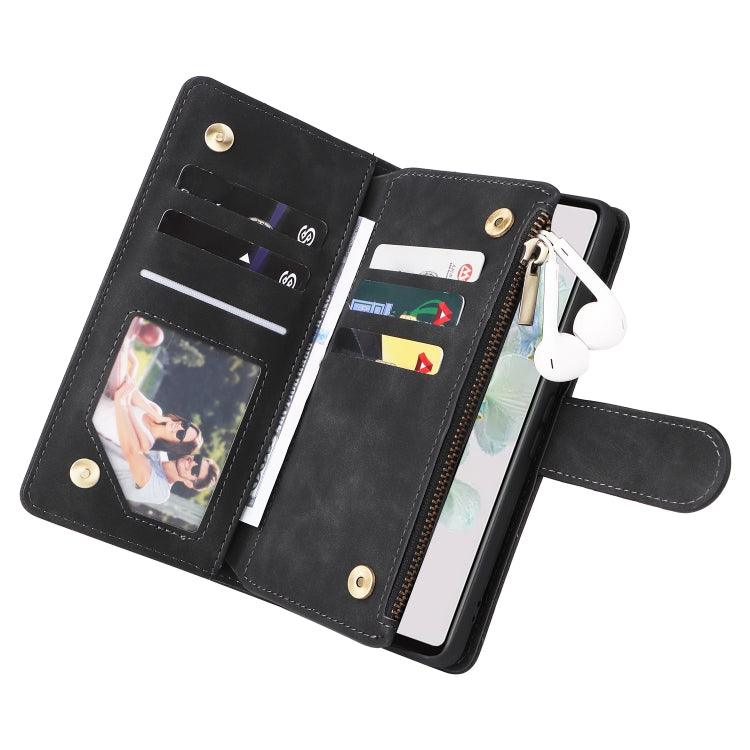 For Google Pixel 7 5G Multifunctional Frosted Zipper Wallet Leather Phone Case