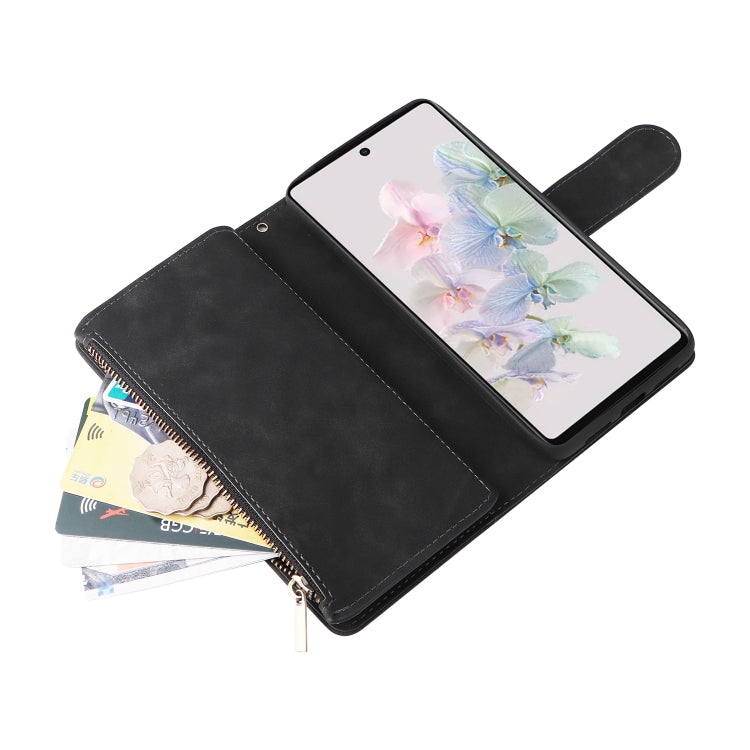 For Google Pixel 7 5G Multifunctional Frosted Zipper Wallet Leather Phone Case