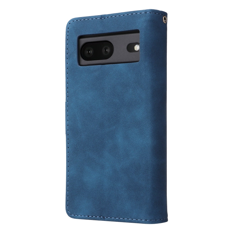 For Google Pixel 7 5G Multifunctional Frosted Zipper Wallet Leather Phone Case