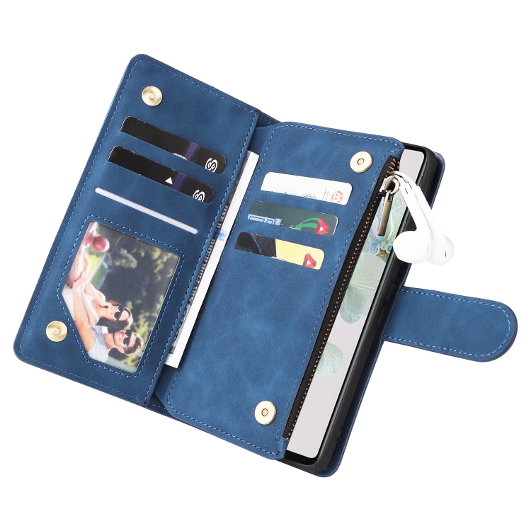 For Google Pixel 7 5G Multifunctional Frosted Zipper Wallet Leather Phone Case