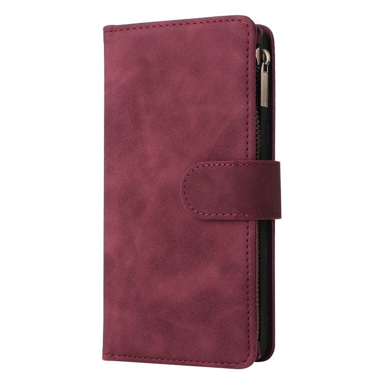For Google Pixel 7 5G Multifunctional Frosted Zipper Wallet Leather Phone Case