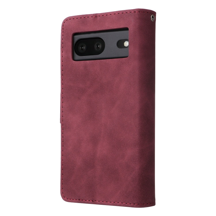 For Google Pixel 7 5G Multifunctional Frosted Zipper Wallet Leather Phone Case