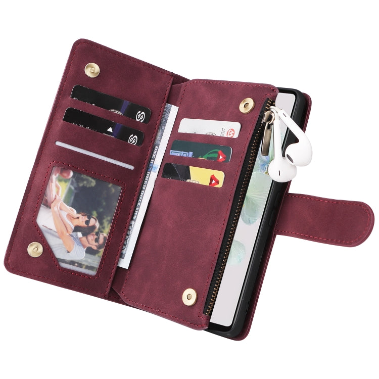 For Google Pixel 7 5G Multifunctional Frosted Zipper Wallet Leather Phone Case