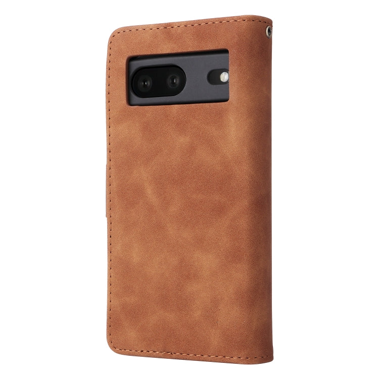 For Google Pixel 7 5G Multifunctional Frosted Zipper Wallet Leather Phone Case