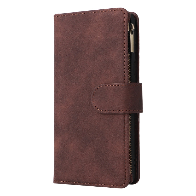 For Google Pixel 7 5G Multifunctional Frosted Zipper Wallet Leather Phone Case