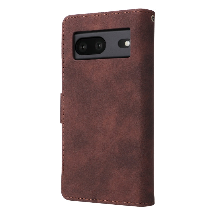 For Google Pixel 7 5G Multifunctional Frosted Zipper Wallet Leather Phone Case