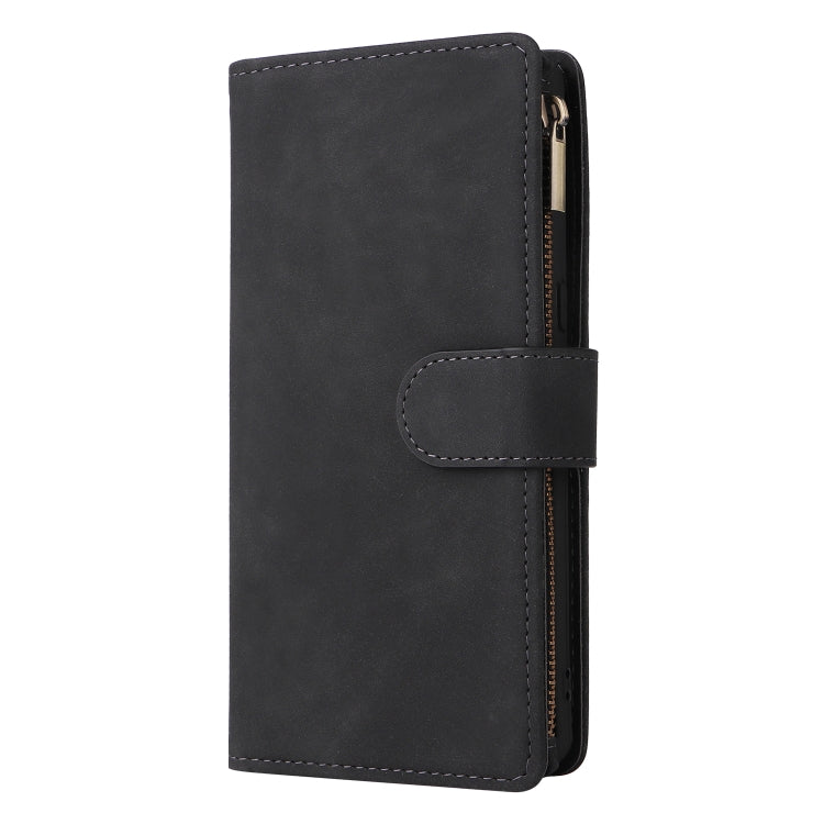 For Google Pixel 7 Pro 5G Multifunctional Frosted Zipper Wallet Leather Phone Case