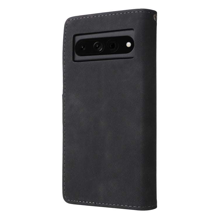 For Google Pixel 7 Pro 5G Multifunctional Frosted Zipper Wallet Leather Phone Case