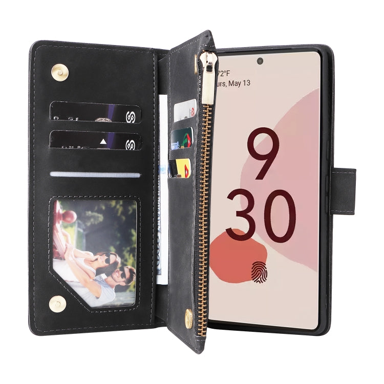 For Google Pixel 7 Pro 5G Multifunctional Frosted Zipper Wallet Leather Phone Case