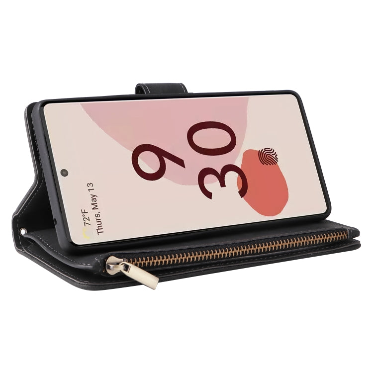 For Google Pixel 7 Pro 5G Multifunctional Frosted Zipper Wallet Leather Phone Case