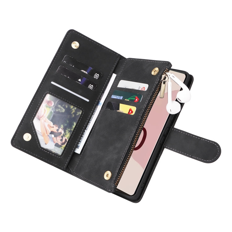 For Google Pixel 7 Pro 5G Multifunctional Frosted Zipper Wallet Leather Phone Case