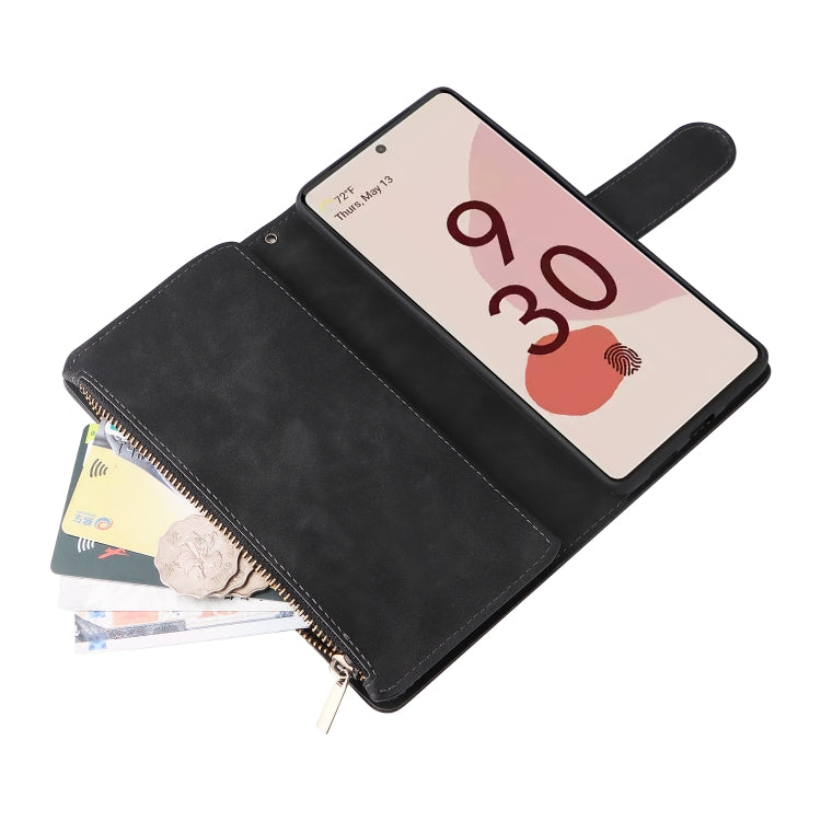 For Google Pixel 7 Pro 5G Multifunctional Frosted Zipper Wallet Leather Phone Case