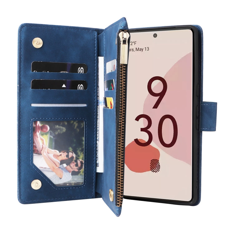 For Google Pixel 7 Pro 5G Multifunctional Frosted Zipper Wallet Leather Phone Case