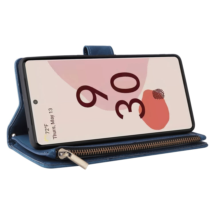For Google Pixel 7 Pro 5G Multifunctional Frosted Zipper Wallet Leather Phone Case