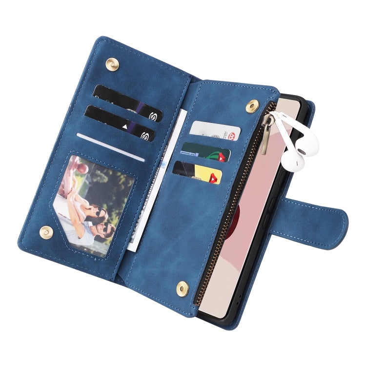 For Google Pixel 7 Pro 5G Multifunctional Frosted Zipper Wallet Leather Phone Case