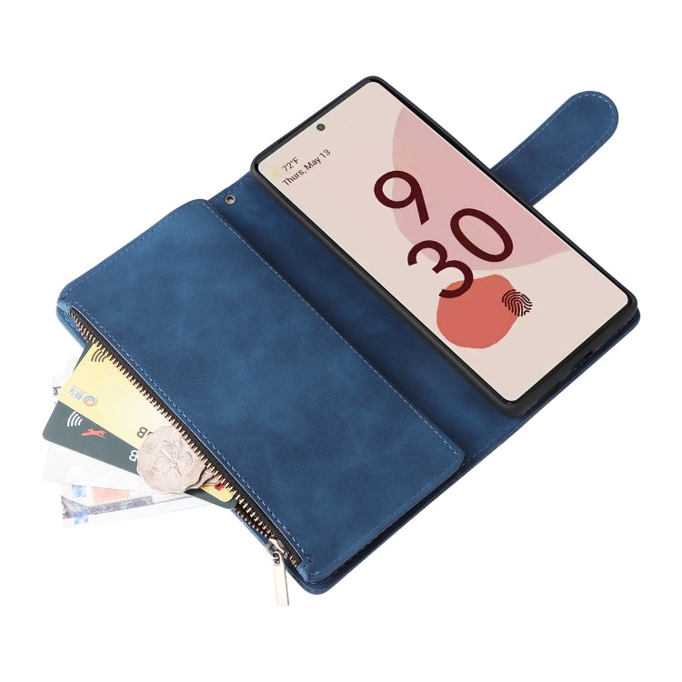 For Google Pixel 7 Pro 5G Multifunctional Frosted Zipper Wallet Leather Phone Case