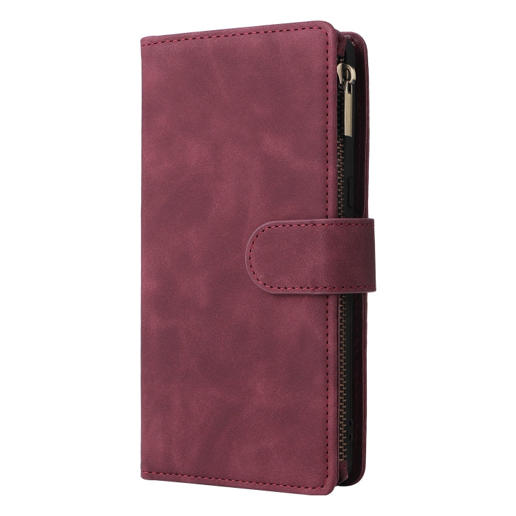 For Google Pixel 7 Pro 5G Multifunctional Frosted Zipper Wallet Leather Phone Case