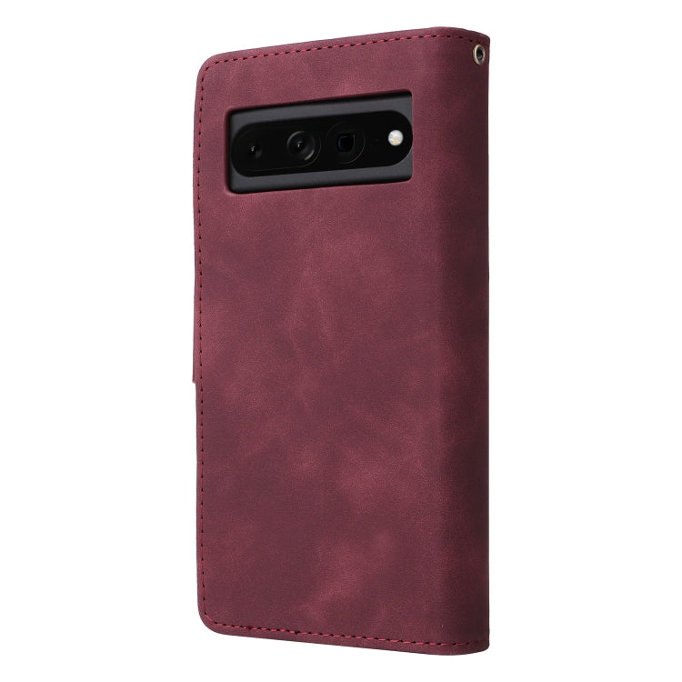 For Google Pixel 7 Pro 5G Multifunctional Frosted Zipper Wallet Leather Phone Case
