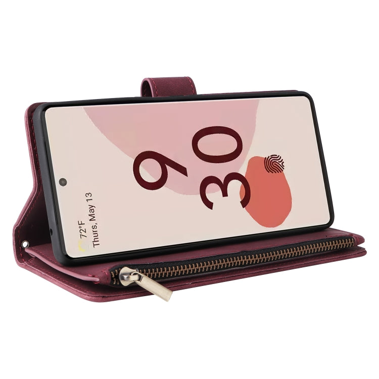 For Google Pixel 7 Pro 5G Multifunctional Frosted Zipper Wallet Leather Phone Case