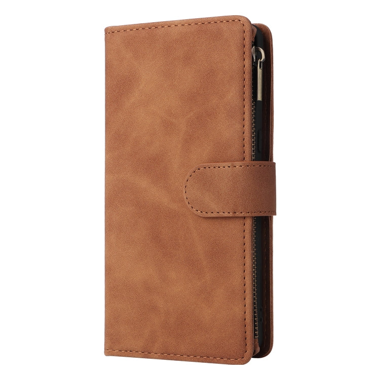 For Google Pixel 7 Pro 5G Multifunctional Frosted Zipper Wallet Leather Phone Case