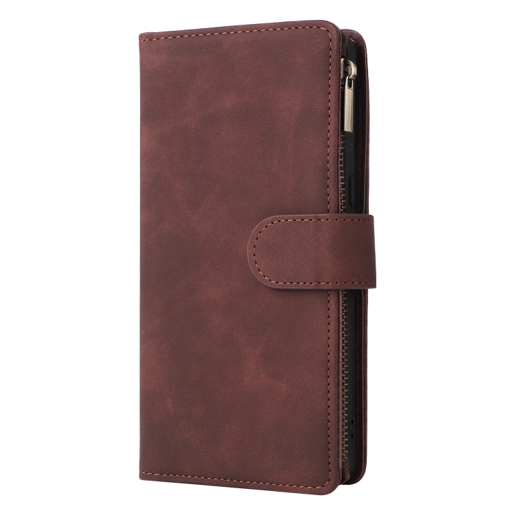 For Google Pixel 7 Pro 5G Multifunctional Frosted Zipper Wallet Leather Phone Case