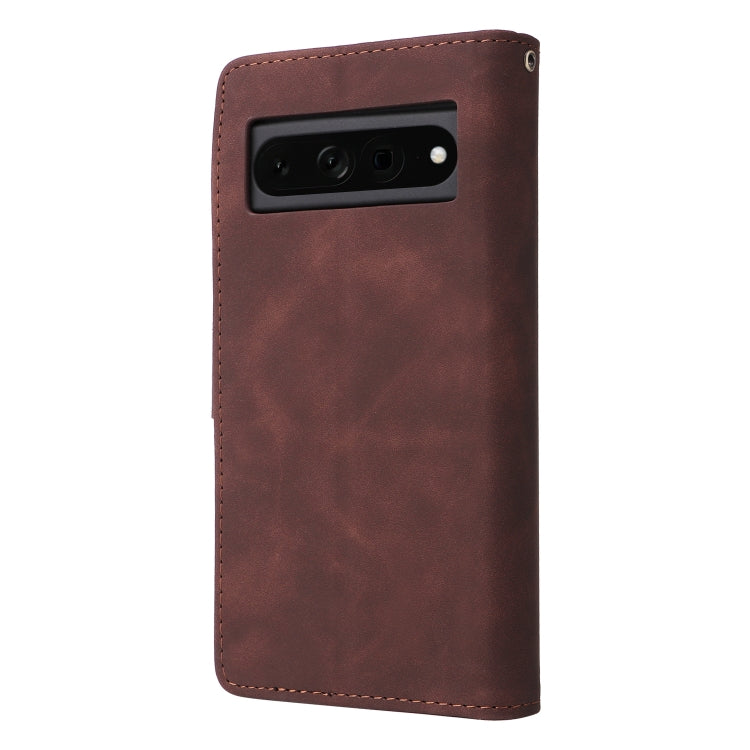 For Google Pixel 7 Pro 5G Multifunctional Frosted Zipper Wallet Leather Phone Case