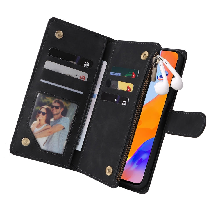 For Xiaomi Redmi Note 11 Pro International Multifunctional Frosted Zipper Wallet Leather Phone Case