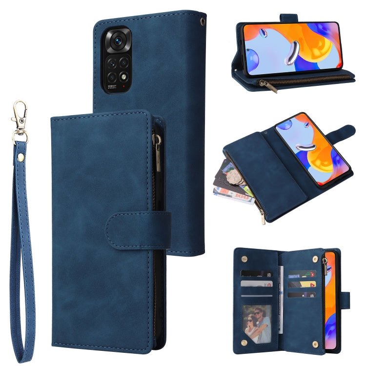For Xiaomi Redmi Note 11 Pro International Multifunctional Frosted Zipper Wallet Leather Phone Case