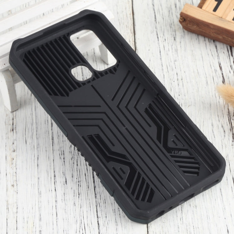 For vivo Y50 Vanguard Lanyard Kickstand TPU + PC Phone Case