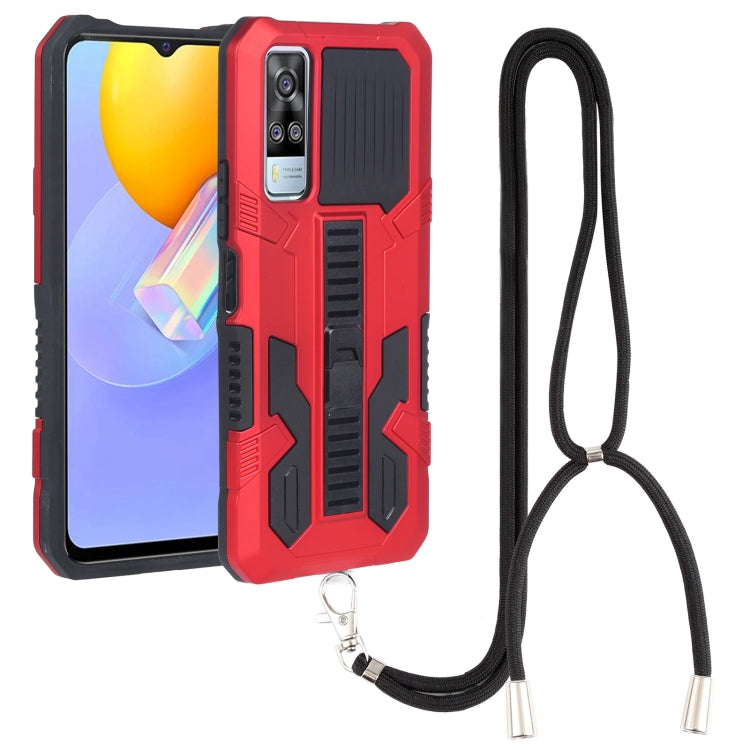 For vivo Y51 2020 December Vanguard Lanyard Kickstand TPU + PC Phone Case