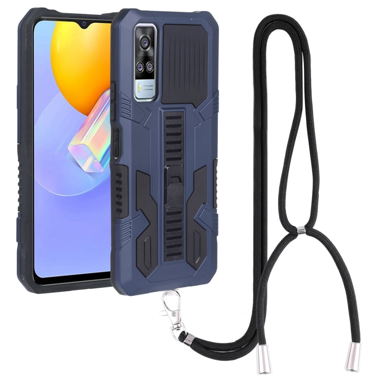 For vivo Y51 2020 December Vanguard Lanyard Kickstand TPU + PC Phone Case