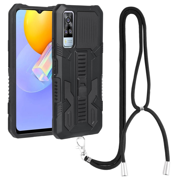 For vivo Y51 2020 December Vanguard Lanyard Kickstand TPU + PC Phone Case