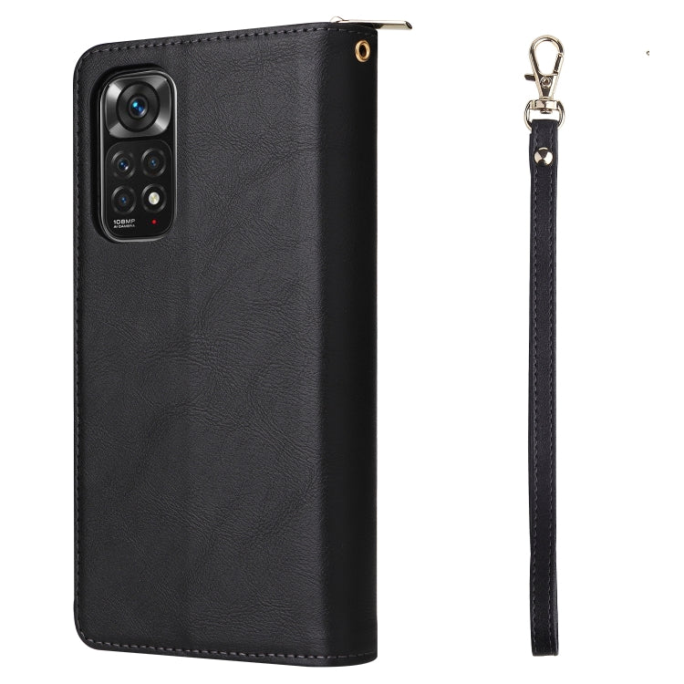For Xiaomi Redmi Note 11S 9 Card Slots Zipper Wallet Bag Leather Phone Case