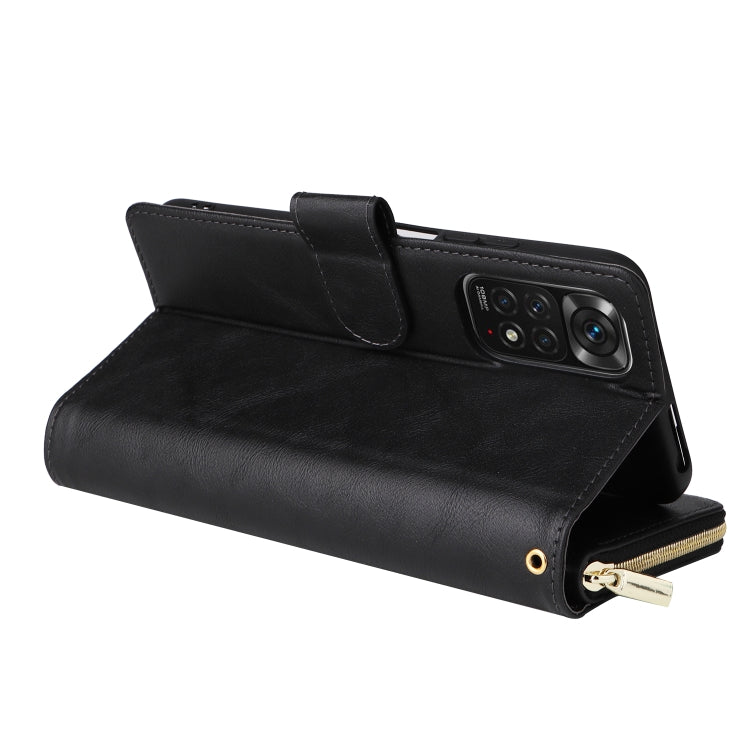 For Xiaomi Redmi Note 11S 9 Card Slots Zipper Wallet Bag Leather Phone Case