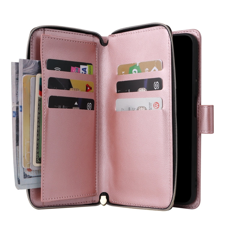 For Xiaomi Redmi Note 11S 9 Card Slots Zipper Wallet Bag Leather Phone Case