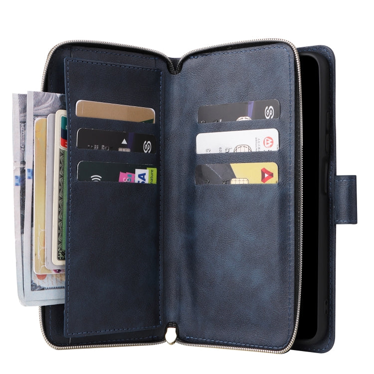 For Xiaomi Redmi Note 11S 9 Card Slots Zipper Wallet Bag Leather Phone Case