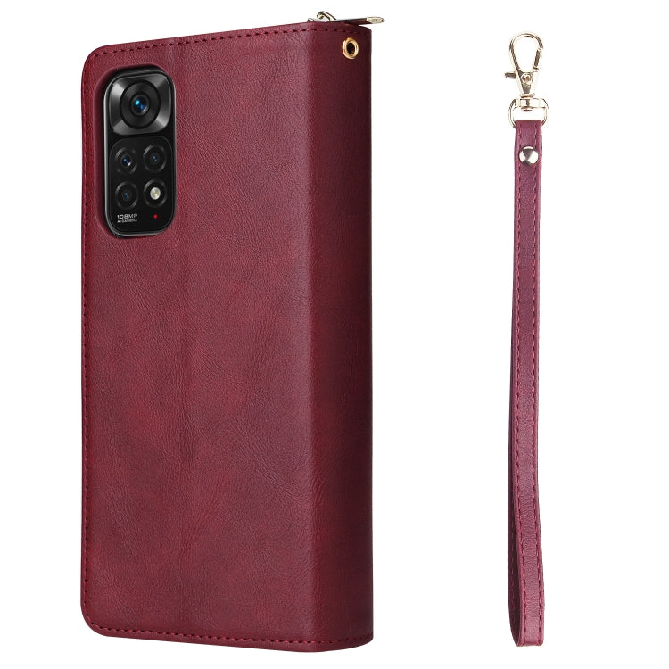 For Xiaomi Redmi Note 11S 9 Card Slots Zipper Wallet Bag Leather Phone Case