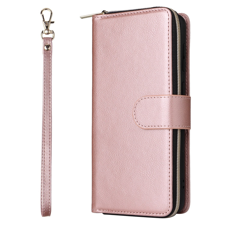 For Samsung Galaxy A23 9 Card Slots Zipper Wallet Bag Leather Phone Case