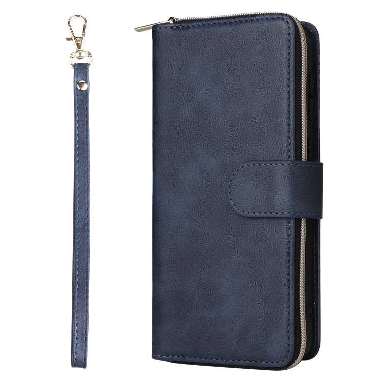 For Samsung Galaxy A23 9 Card Slots Zipper Wallet Bag Leather Phone Case